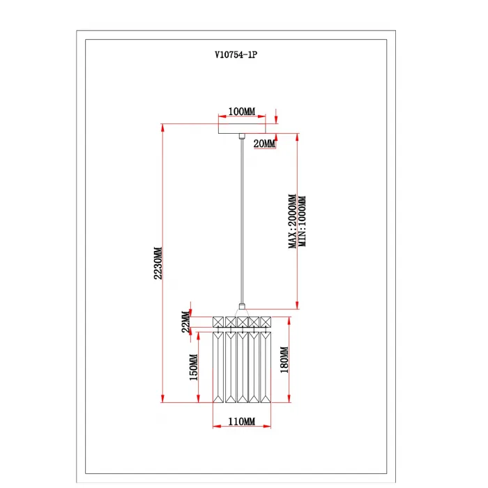 Светильник подвесной Moderli Levi V10754-1P от ImperiumLoft