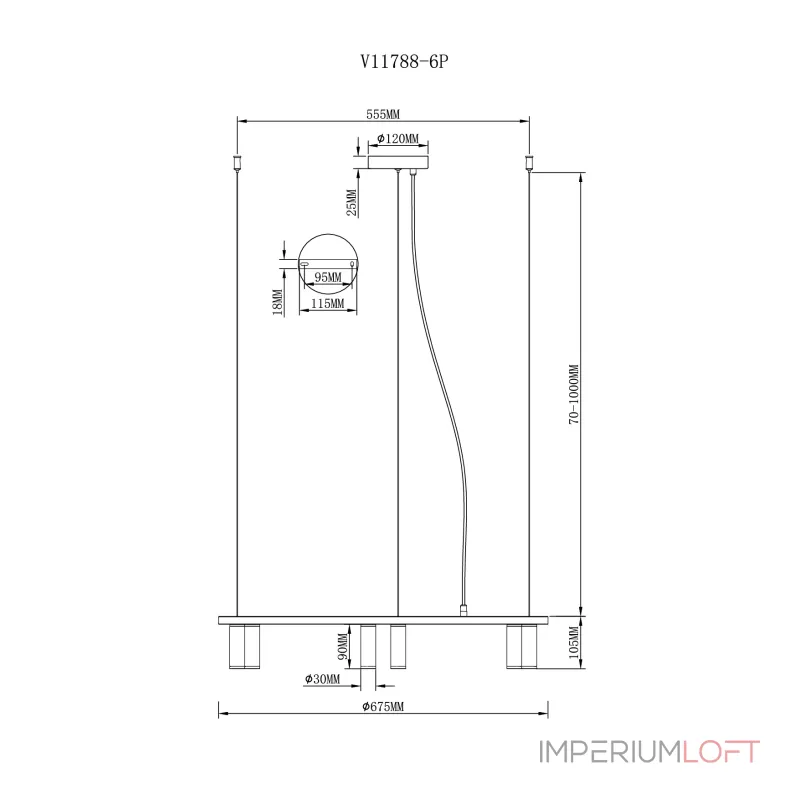 Люстра подвесная Moderli V11788-6P Sofina от ImperiumLoft