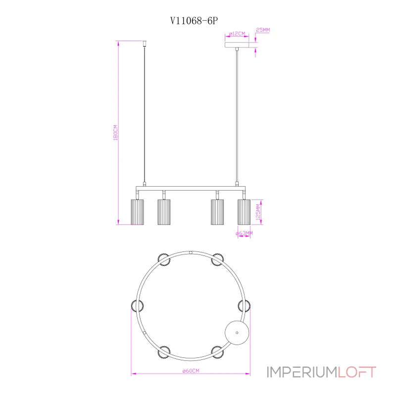 Люстра подвесная Moderli Cora V11603-6P