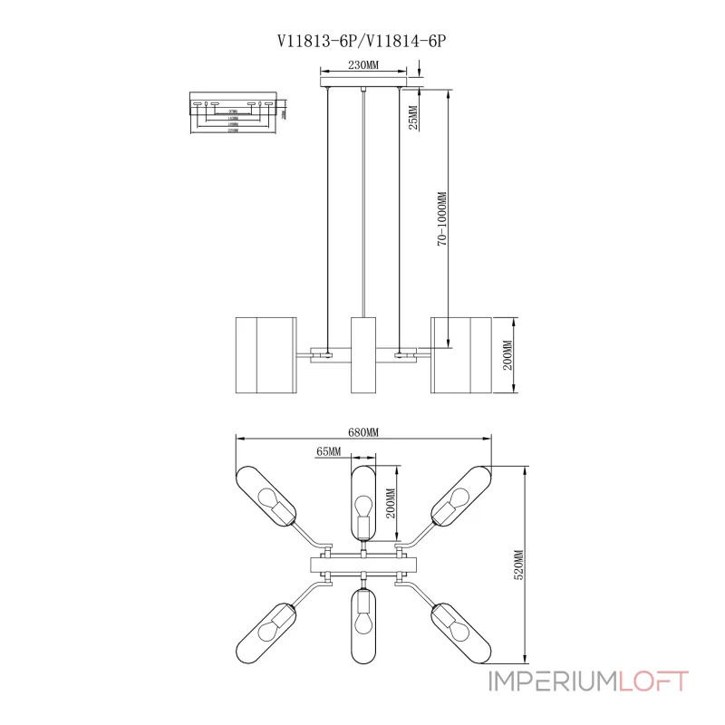 Люстра подвесная Moderli V11813-6P Metalicana