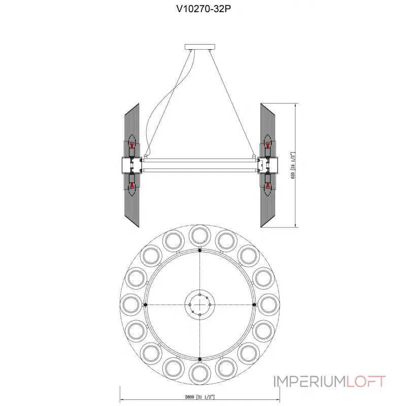 Подвесная люстра Moderli Strict V10270-32P DUAL