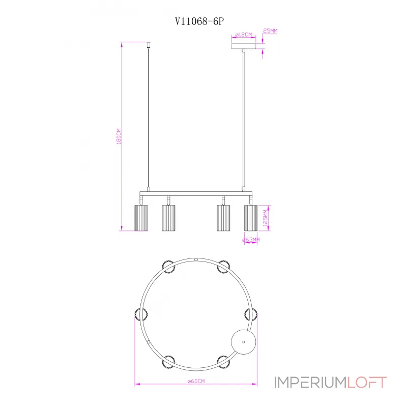 Подвесная люстра Moderli Cora V11603-6P Подвесная люстра Moderli Cora V11603-6P