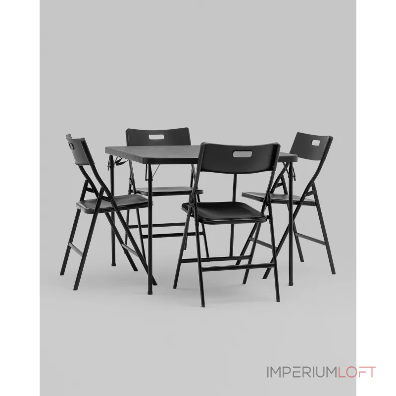 Комплект раскладного стола и стульев Stool Group Кейт YX-ZFP86 black