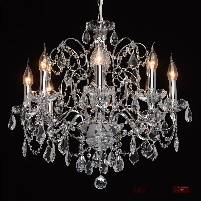 Подвесная люстра MW-Light Каролина 1 367013408 Цвет арматуры хром Цвет плафонов прозрачный от ImperiumLoft