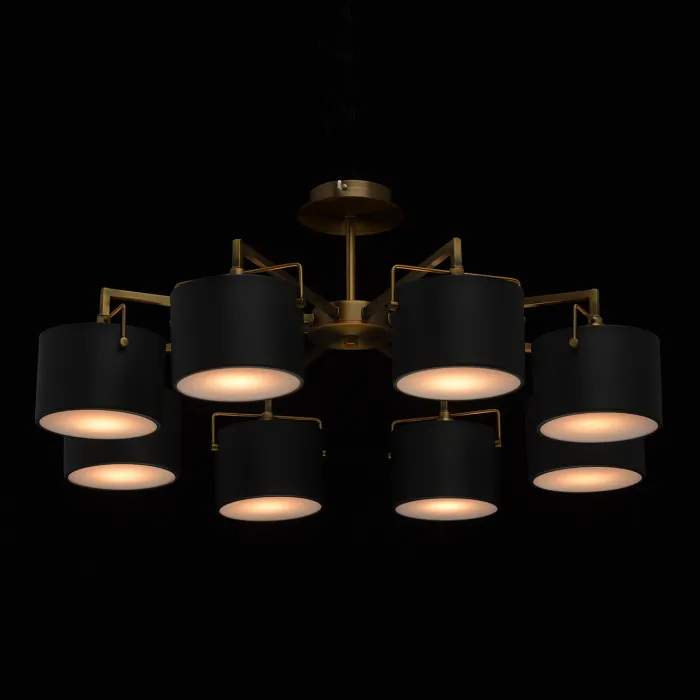 Люстра на штанге MW-Light Сайрус 721010408 Цвет арматуры бронза Цвет плафонов черный от ImperiumLoft