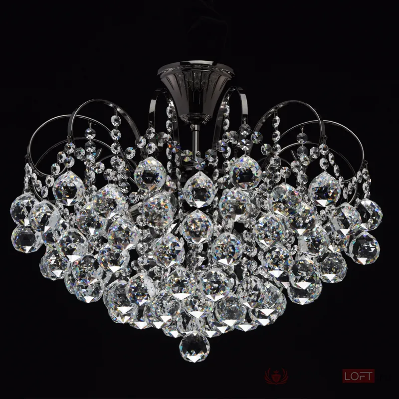 Люстра на штанге MW-Light Жемчуг 1 232016306 Цвет арматуры хром Цвет плафонов прозрачный от ImperiumLoft