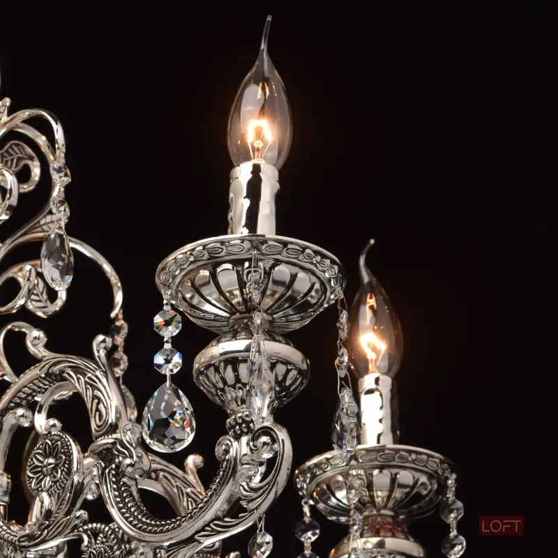 Подвесная люстра MW-Light Селена 10 482013606 Цвет арматуры серебро Цвет плафонов прозрачный от ImperiumLoft