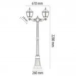 Фонарный столб MW-Light Фабур 804040602 Цвет арматуры золото Цвет плафонов прозрачный от ImperiumLoft