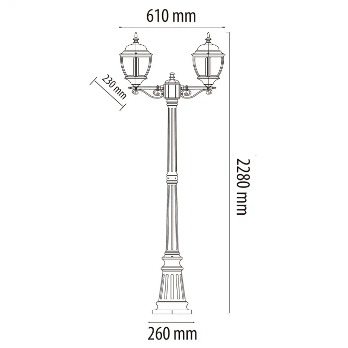 Фонарный столб MW-Light Фабур 804040602 Цвет арматуры золото Цвет плафонов прозрачный от ImperiumLoft