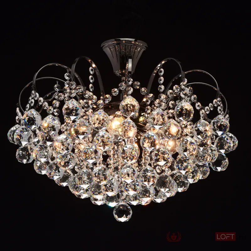 Люстра на штанге MW-Light Жемчуг 1 232016306 Цвет арматуры хром Цвет плафонов прозрачный от ImperiumLoft