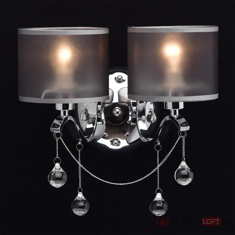 Бра MW-Light Федерика 82 379029302 Цвет арматуры хром Цвет плафонов черный от ImperiumLoft