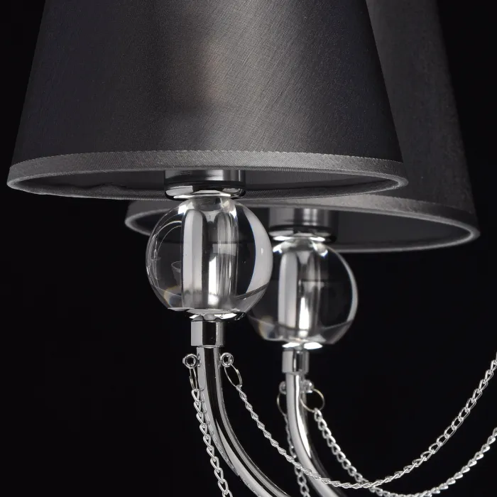 Люстра на штанге MW-Light Федерика 84 684010305 Цвет арматуры хром Цвет плафонов черный от ImperiumLoft