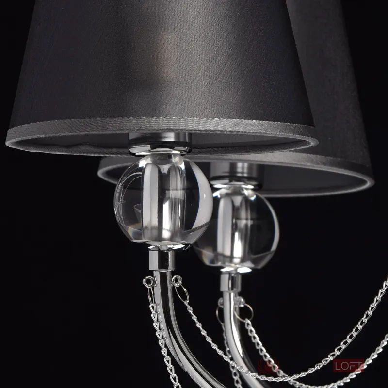 Люстра на штанге MW-Light Федерика 84 684010305 Цвет арматуры хром Цвет плафонов черный от ImperiumLoft