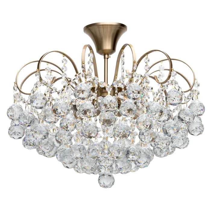 Люстра на штанге MW-Light Жемчуг 1 232016506 Цвет арматуры латунь Цвет плафонов прозрачный от ImperiumLoft