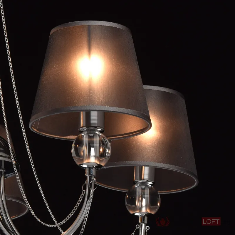 Люстра на штанге MW-Light Федерика 84 684010305 Цвет арматуры хром Цвет плафонов черный от ImperiumLoft