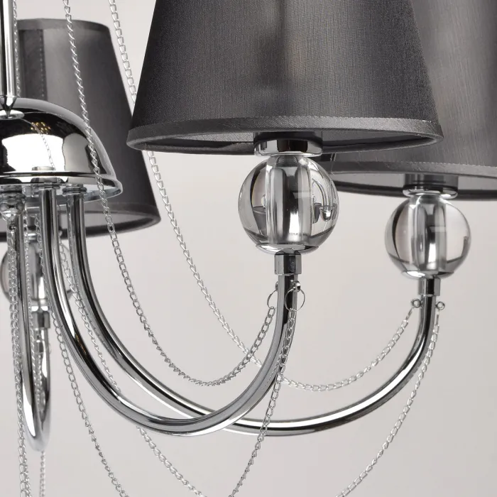 Люстра на штанге MW-Light Федерика 84 684010305 Цвет арматуры хром Цвет плафонов черный от ImperiumLoft
