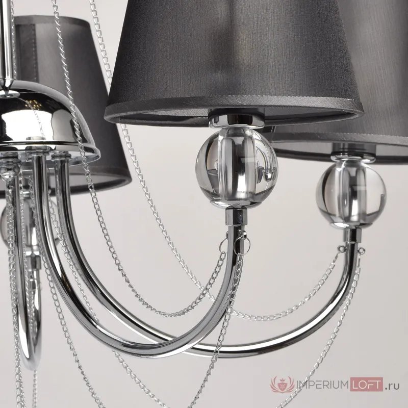 Люстра на штанге MW-Light Федерика 84 684010305 Цвет арматуры хром Цвет плафонов черный от ImperiumLoft