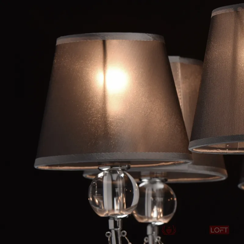 Люстра на штанге MW-Light Федерика 84 684010408 Цвет арматуры хром Цвет плафонов черный от ImperiumLoft
