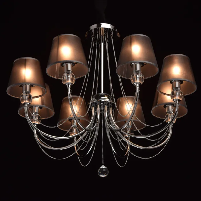 Люстра на штанге MW-Light Федерика 84 684010408 Цвет арматуры хром Цвет плафонов черный от ImperiumLoft