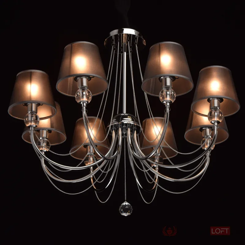 Люстра на штанге MW-Light Федерика 84 684010408 Цвет арматуры хром Цвет плафонов черный от ImperiumLoft