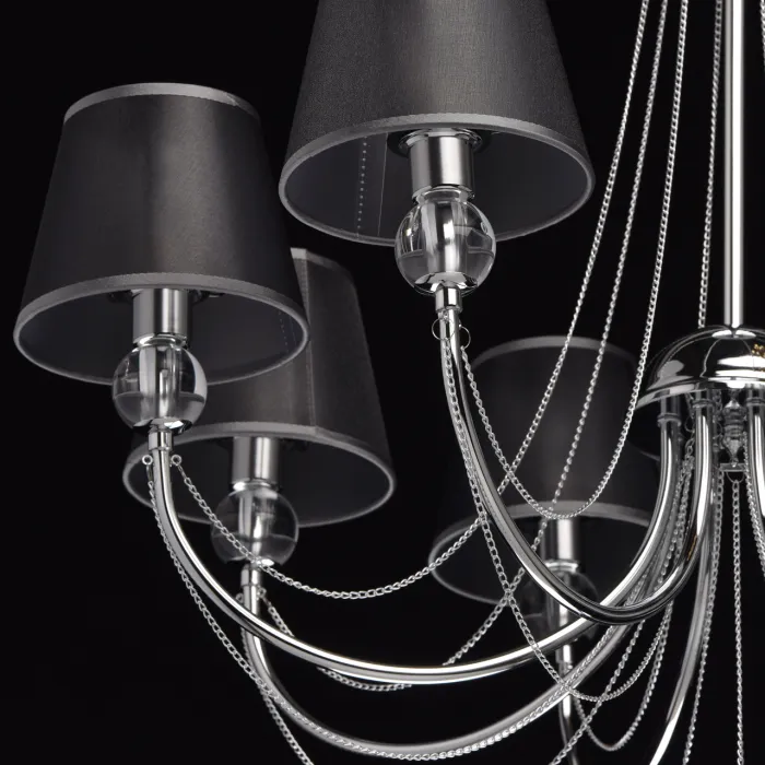 Люстра на штанге MW-Light Федерика 84 684010408 Цвет арматуры хром Цвет плафонов черный от ImperiumLoft