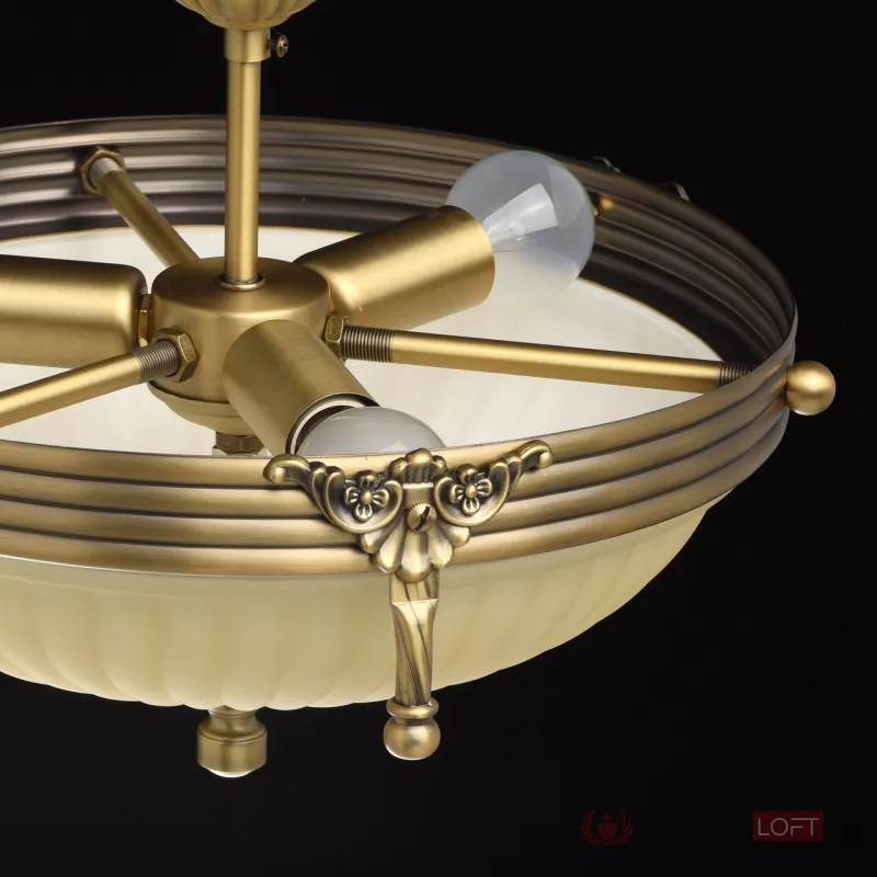 Светильник на штанге MW-Light Афродита 1 317011403 Цвет арматуры бронза Цвет плафонов кремовый от ImperiumLoft