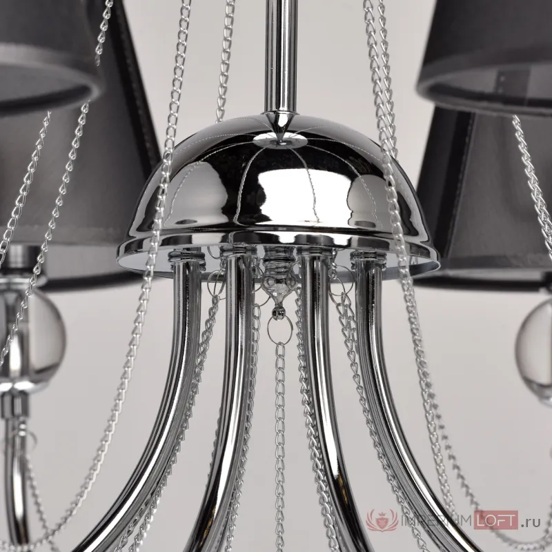 Люстра на штанге MW-Light Федерика 84 684010408 Цвет арматуры хром Цвет плафонов черный от ImperiumLoft