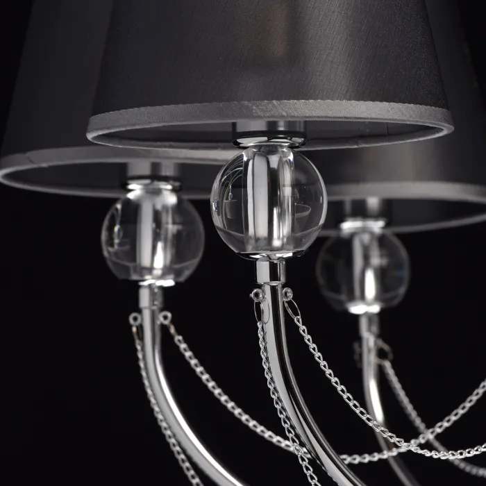 Люстра на штанге MW-Light Федерика 84 684010408 Цвет арматуры хром Цвет плафонов черный от ImperiumLoft