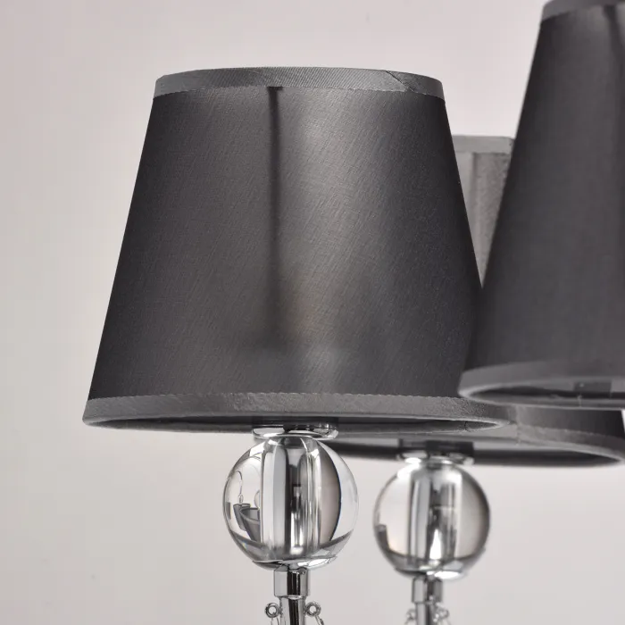 Люстра на штанге MW-Light Федерика 84 684010408 Цвет арматуры хром Цвет плафонов черный от ImperiumLoft