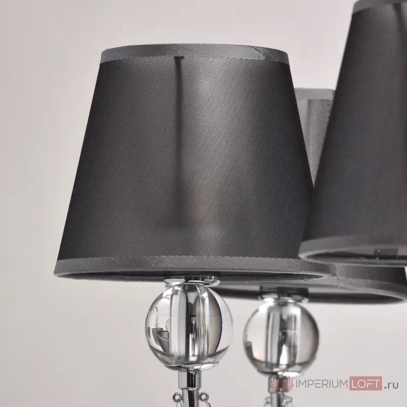 Люстра на штанге MW-Light Федерика 84 684010408 Цвет арматуры хром Цвет плафонов черный от ImperiumLoft