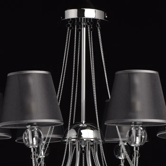 Люстра на штанге MW-Light Федерика 84 684010408 Цвет арматуры хром Цвет плафонов черный от ImperiumLoft
