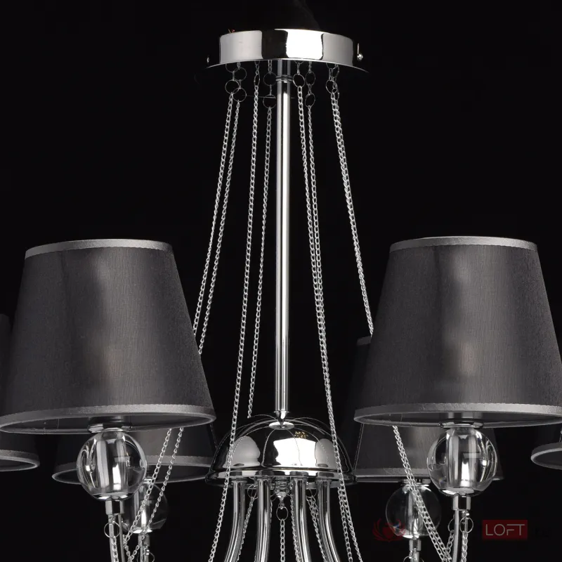 Люстра на штанге MW-Light Федерика 84 684010408 Цвет арматуры хром Цвет плафонов черный от ImperiumLoft