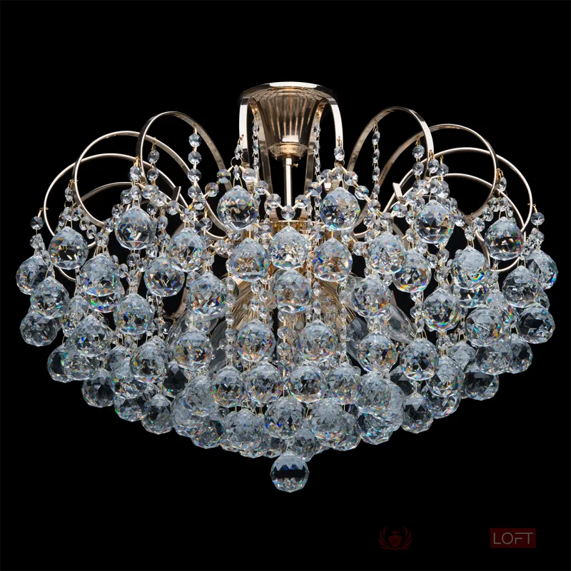 Люстра на штанге MW-Light Жемчуг 9 232016708 Цвет арматуры золото Цвет плафонов прозрачный от ImperiumLoft