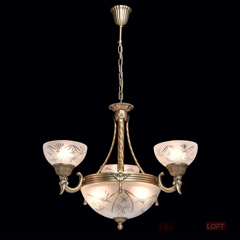 Подвесная люстра MW-Light Афродита 2 317012006 Цвет арматуры бронза Цвет плафонов прозрачный от ImperiumLoft