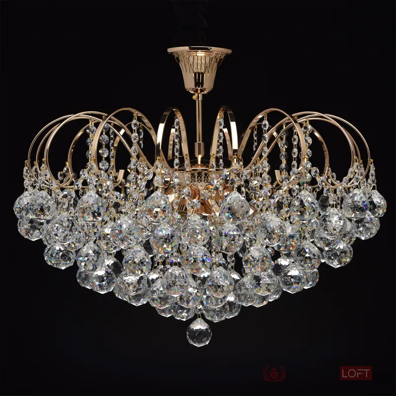 Люстра на штанге MW-Light Жемчуг 9 232016708 Цвет арматуры золото Цвет плафонов прозрачный от ImperiumLoft