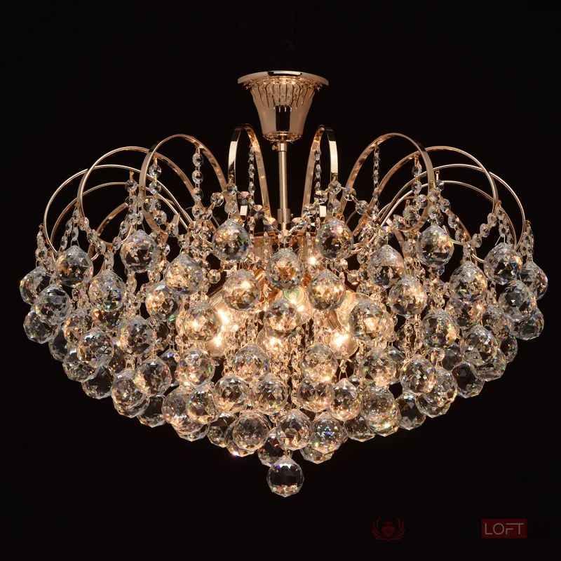 Люстра на штанге MW-Light Жемчуг 9 232016708 Цвет арматуры золото Цвет плафонов прозрачный от ImperiumLoft