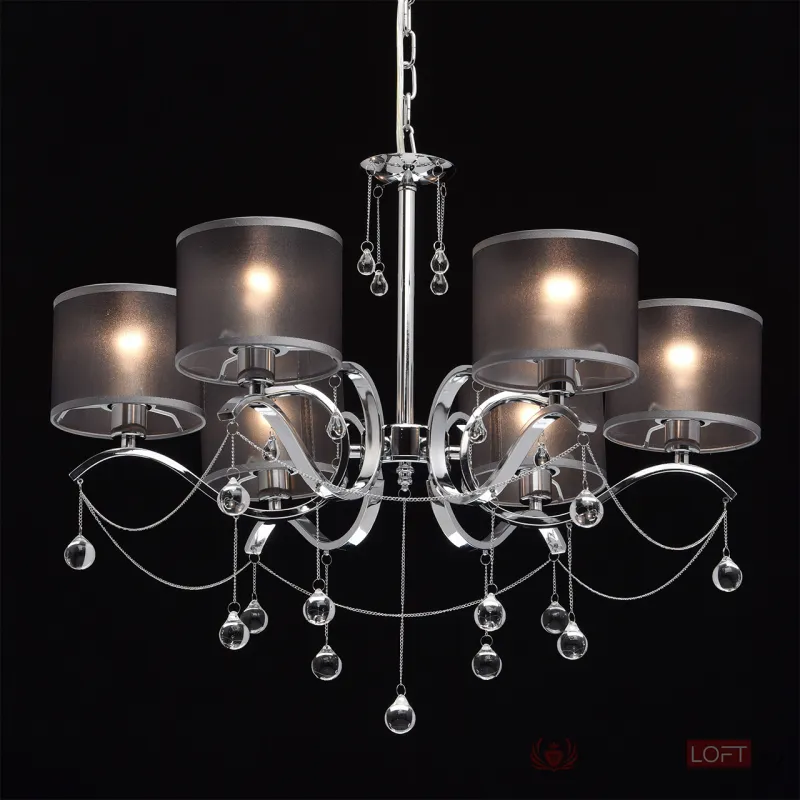 Подвесная люстра MW-Light Федерика 82 379019006 Цвет арматуры хром Цвет плафонов черный от ImperiumLoft