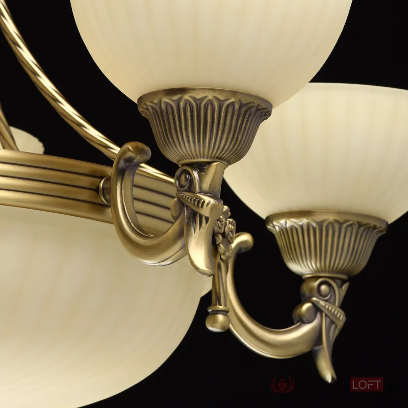 Подвесная люстра MW-Light Афродита 1 317010708 Цвет арматуры бронза Цвет плафонов кремовый от ImperiumLoft