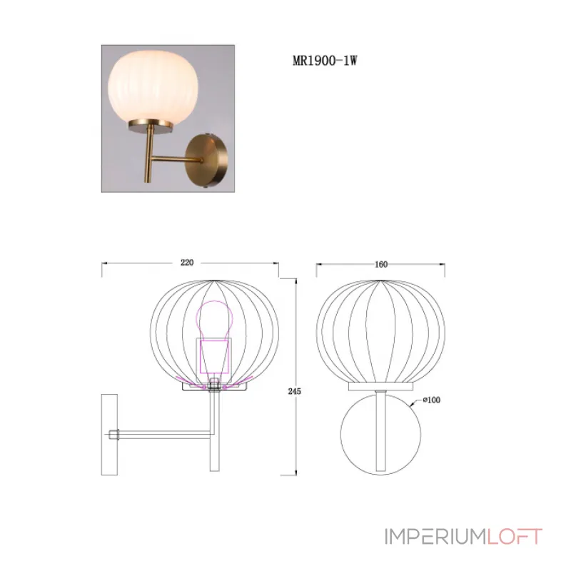 Бра MyFar Eliza MR1900-1W