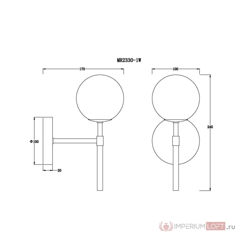Бра MyFar Robert MR2330-1W от ImperiumLoft