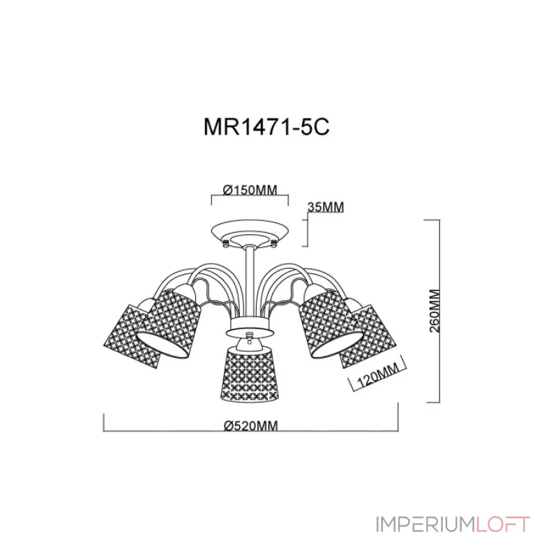Потолочная люстра MyFar Luiza MR1471-5C
