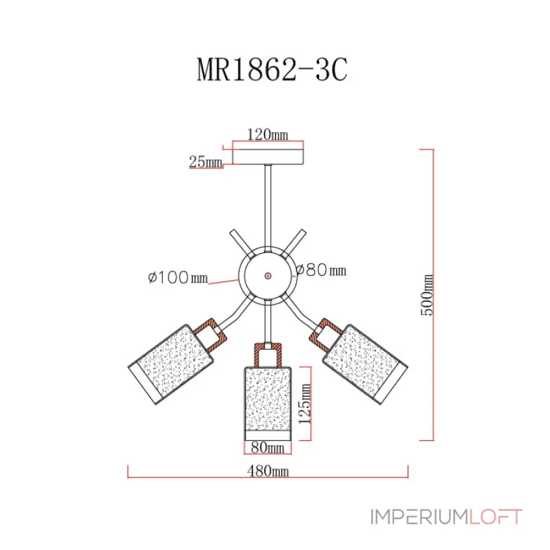 Потолочная люстра MyFar Linda MR1862-3C