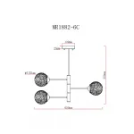 Люстра на штанге MyFar Camilla MR1882-6C