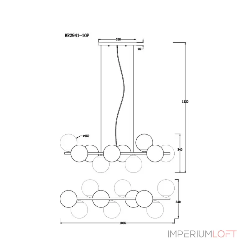 Подвесная люстра MyFar Aerton MR2941-10P Подвесная люстра MyFar Aerton MR2941-10P