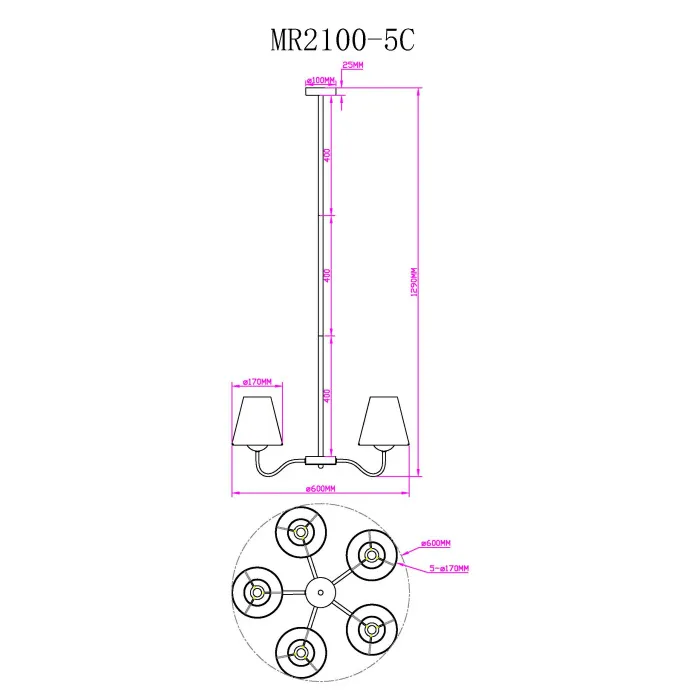 Люстра MyFar Charlotte MR2100-5C от ImperiumLoft