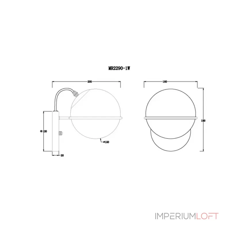 Бра MyFar Julian MR2290-1W от ImperiumLoft Бра MyFar Julian MR2290-1W от ImperiumLoft