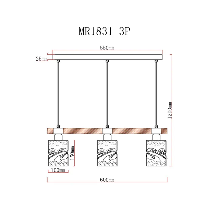Подвесной светильник MyFar Olivia MR1831-3P от ImperiumLoft