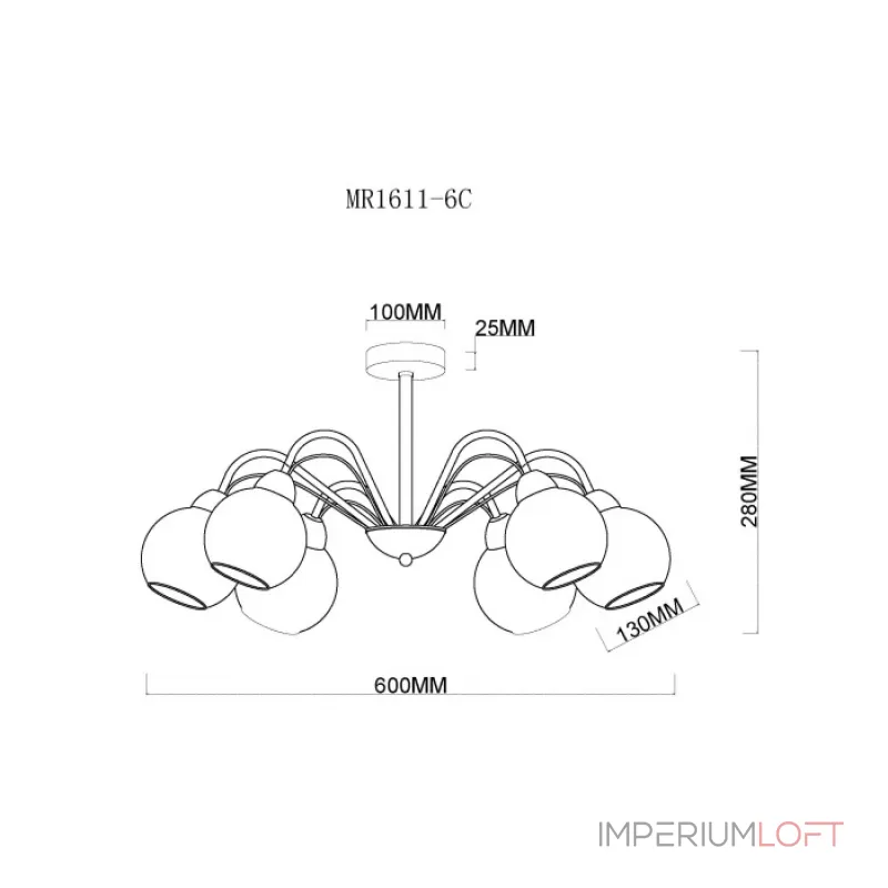 Потолочная люстра MyFar Marsel MR1611-6C