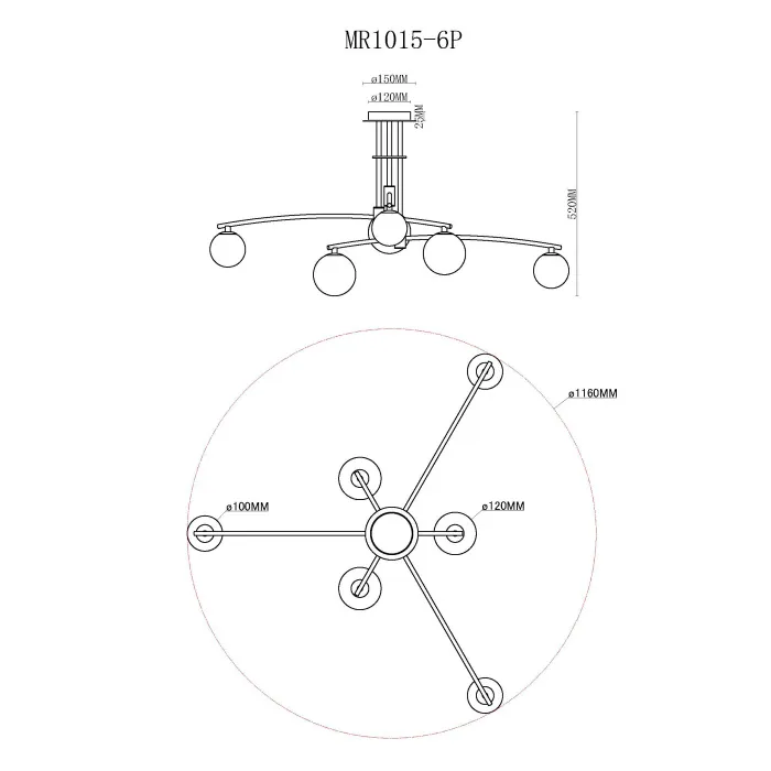 Люстра MyFar Stacy MR1015-6P от ImperiumLoft