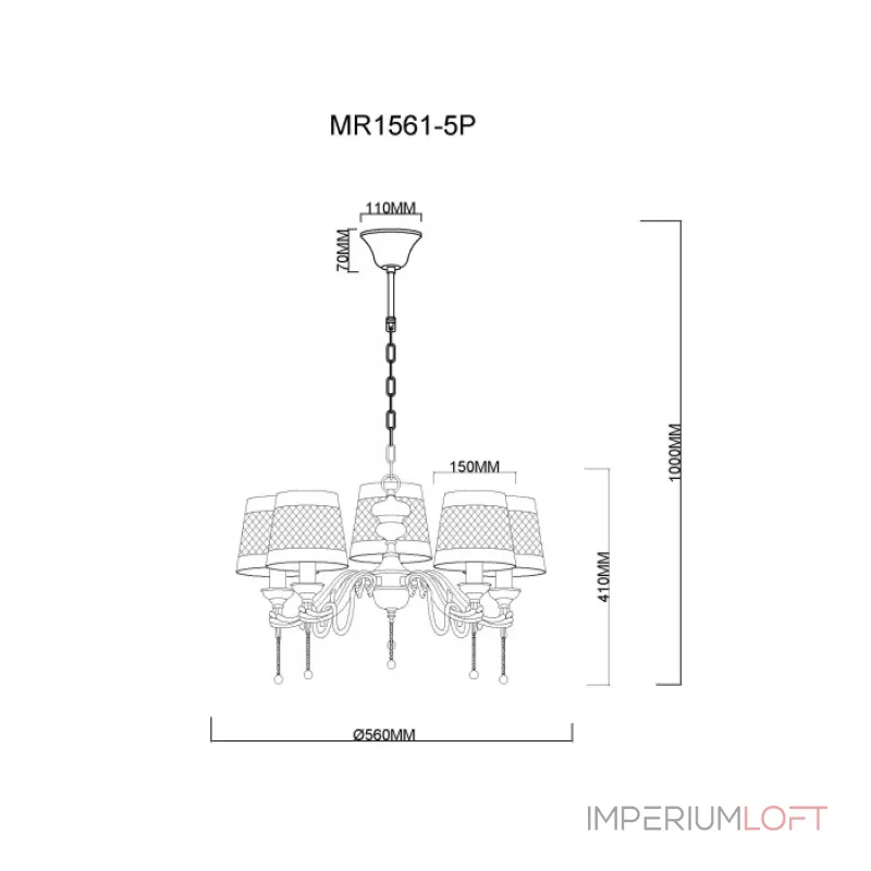 Подвесная люстра MyFar Dana MR1561-5P